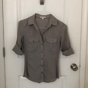 James Perse cotton cuffed buttondown blouse